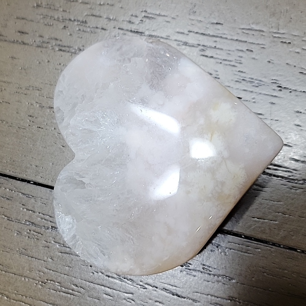 Flower Agate Crystal Heart - Picture 2 of 4